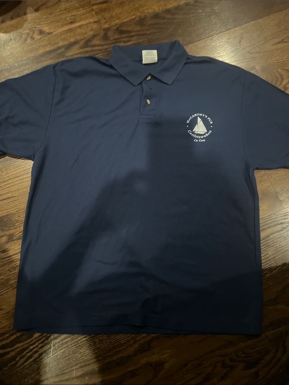 Fruit of the Loom Navy Polo with White Sailboat Crest